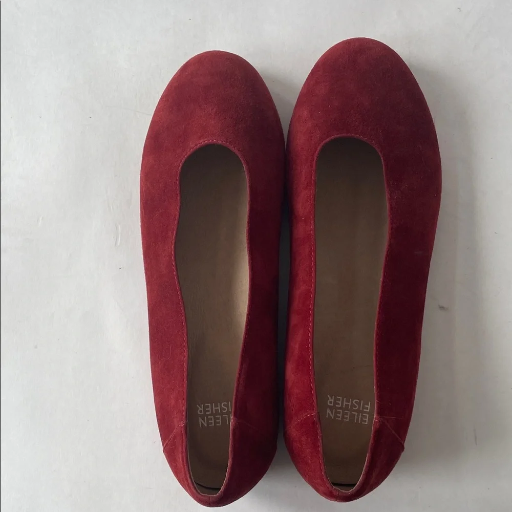 Eileen Fisher Red Suede Flats